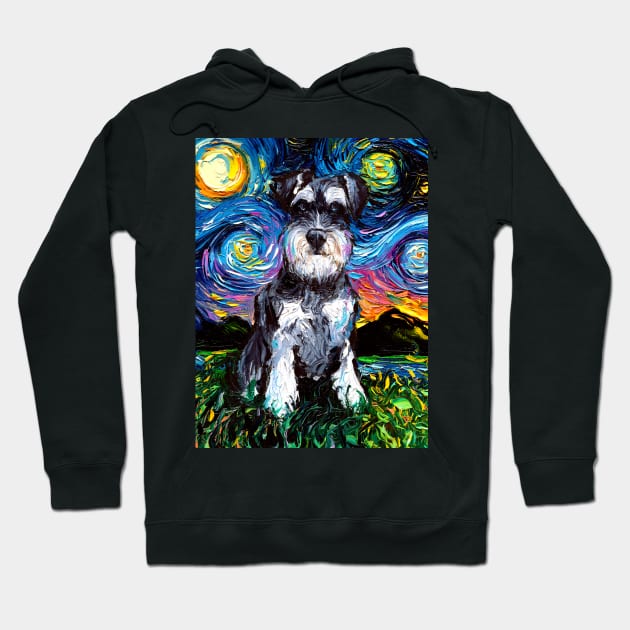 Schnauzer Night Hoodie by sagittariusgallery